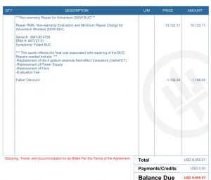 serviced AMT-B14799 & repaired