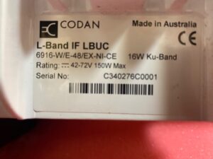 New CPI Codan 6916 LBUC W/E-48/EX-CE-NI 16W Ku-Band BUC