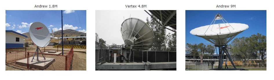 Andrew 1.8M VSAT Antenna, Vertex 4.8M Ku-Band Earth Station Antenna,  Used Andrew 9M Ku-Band Motorized Earth Station Antenna,  
Spectrum Analyzer, Splitter/Combiners, Power Supplies,
Waveguide
Satellite RF Enginner
Installation
Bandwidth
