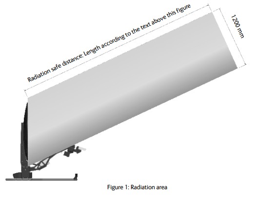 Cobham Explorer 8100 Radiation Safe Distance Diagram